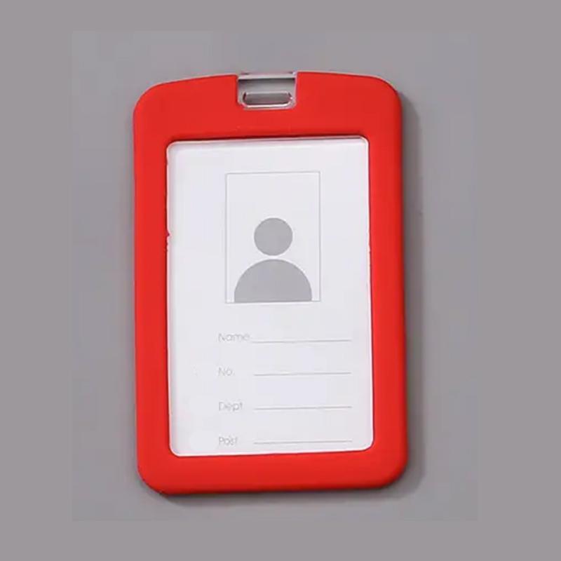 Premium Silicone ID Card Holder-Red with Logo